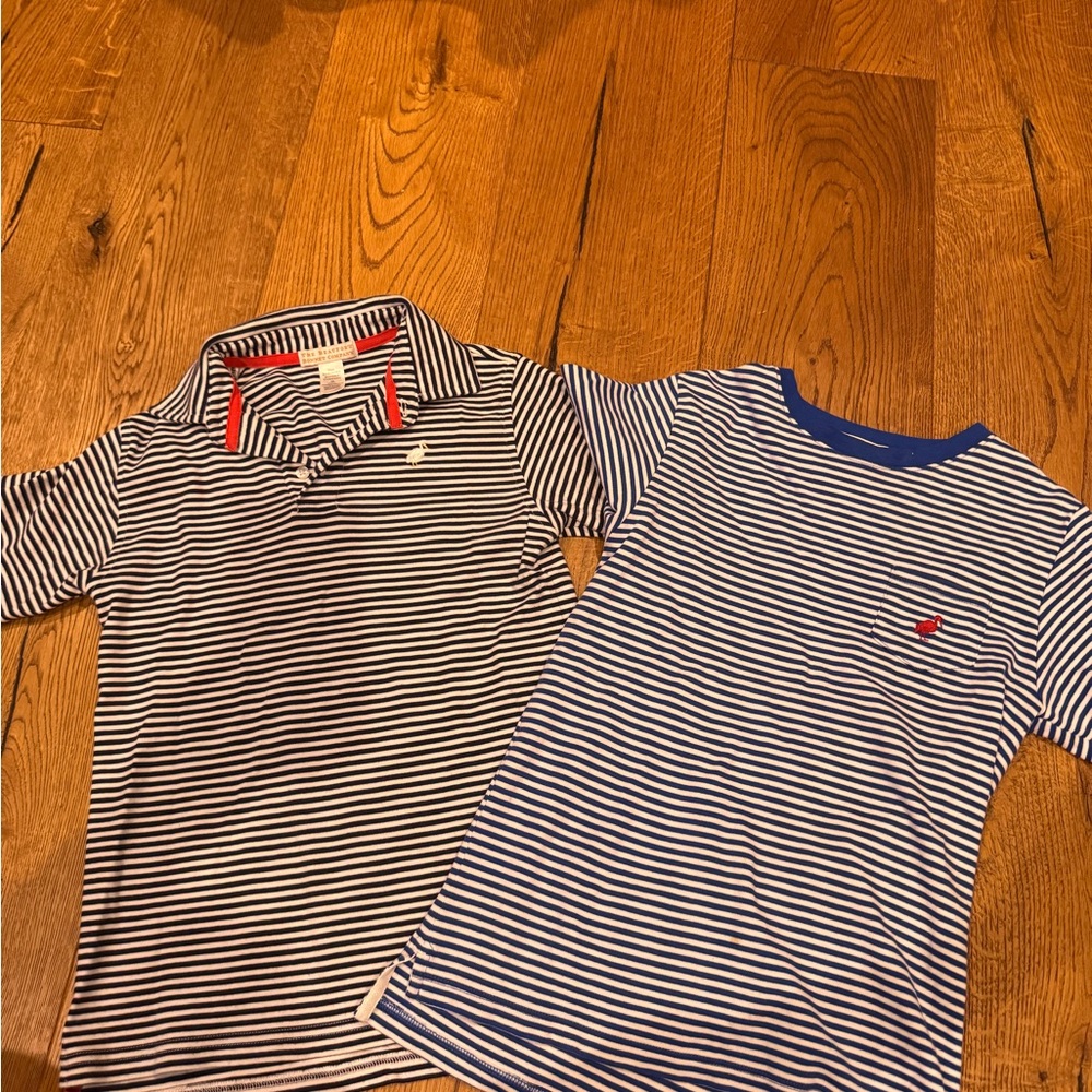 The Beaufort Bonnet Company Navy and White Striped Polo and Tee